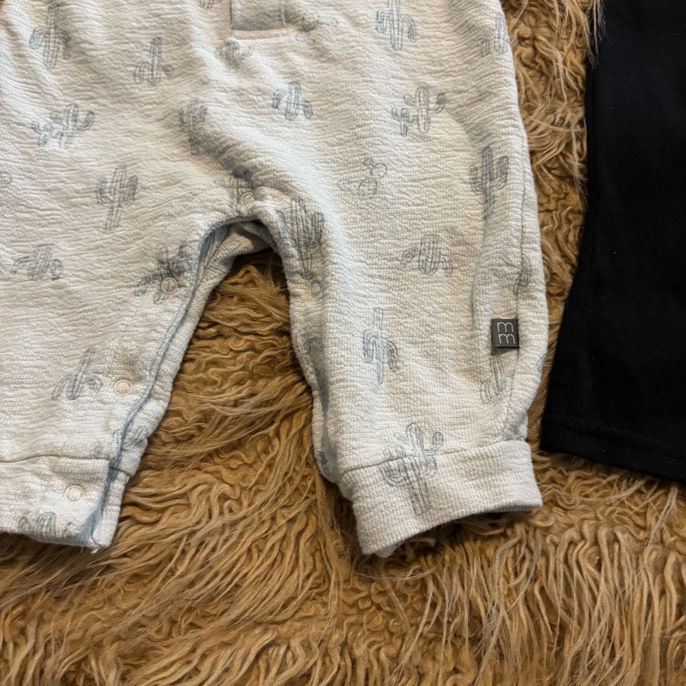 Southwest Baby Rompers Mint Green Cactus & Black “Howdy” Spring Summer Lot 3-6mo - Picture 6 of 10